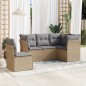 vidaXL 5-tlg. Garten-Sofagarnitur mit Kissen Beige Poly Rattan vidaXL 5-tlg. Garten-Sofagarnitur mit Kissen Beige Poly Rattan