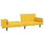vidaXL Schlafsofa 2-Sitzer mit 2 Kissen Gelb Stoff vidaXL Schlafsofa 2-Sitzer mit 2 Kissen Gelb Stoff