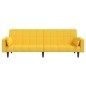 vidaXL Schlafsofa 2-Sitzer mit 2 Kissen Gelb Stoff vidaXL Schlafsofa 2-Sitzer mit 2 Kissen Gelb Stoff