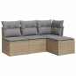 vidaXL 4-tlg. Garten-Sofagarnitur mit Kissen Beige Poly Rattan vidaXL 4-tlg. Garten-Sofagarnitur mit Kissen Beige Poly Rattan
