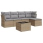 vidaXL 6-tlg. Garten-Sofagarnitur mit Kissen Beige Poly Rattan vidaXL 6-tlg. Garten-Sofagarnitur mit Kissen Beige Poly Rattan