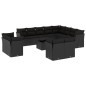 vidaXL 13-tlg. Garten-Sofagarnitur mit Kissen Schwarz Poly Rattan vidaXL 13-tlg. Garten-Sofagarnitur mit Kissen Schwarz Poly Rattan