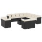 vidaXL 14-tlg. Garten-Sofagarnitur mit Kissen Schwarz Poly Rattan vidaXL 14-tlg. Garten-Sofagarnitur mit Kissen Schwarz Poly Rattan