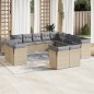 vidaXL 13-tlg. Garten-Sofagarnitur mit Kissen Beige Poly Rattan vidaXL 13-tlg. Garten-Sofagarnitur mit Kissen Beige Poly Rattan