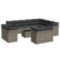 vidaXL 13-tlg. Garten-Sofagarnitur mit Kissen Grau Poly Rattan vidaXL 13-tlg. Garten-Sofagarnitur mit Kissen Grau Poly Rattan