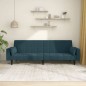 vidaXL Schlafsofa 2-Sitzer mit 2 Kissen Blau Samt vidaXL Schlafsofa 2-Sitzer mit 2 Kissen Blau Samt