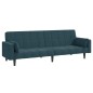 vidaXL Schlafsofa 2-Sitzer mit 2 Kissen Blau Samt vidaXL Schlafsofa 2-Sitzer mit 2 Kissen Blau Samt