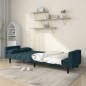 vidaXL Schlafsofa 2-Sitzer mit 2 Kissen Blau Samt vidaXL Schlafsofa 2-Sitzer mit 2 Kissen Blau Samt
