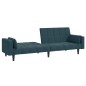 vidaXL Schlafsofa 2-Sitzer mit 2 Kissen Blau Samt vidaXL Schlafsofa 2-Sitzer mit 2 Kissen Blau Samt