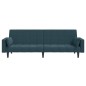 vidaXL Schlafsofa 2-Sitzer mit 2 Kissen Blau Samt vidaXL Schlafsofa 2-Sitzer mit 2 Kissen Blau Samt