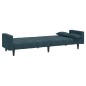 vidaXL Schlafsofa 2-Sitzer mit 2 Kissen Blau Samt vidaXL Schlafsofa 2-Sitzer mit 2 Kissen Blau Samt