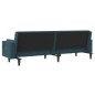vidaXL Schlafsofa 2-Sitzer mit 2 Kissen Blau Samt vidaXL Schlafsofa 2-Sitzer mit 2 Kissen Blau Samt