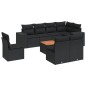 vidaXL 9-tlg. Garten-Sofagarnitur mit Kissen Schwarz Poly Rattan vidaXL 9-tlg. Garten-Sofagarnitur mit Kissen Schwarz Poly Rattan