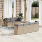 vidaXL 8-tlg. Garten-Sofagarnitur mit Kissen Beige Poly Rattan vidaXL 8-tlg. Garten-Sofagarnitur mit Kissen Beige Poly Rattan