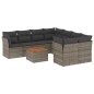 vidaXL 9-tlg. Garten-Sofagarnitur mit Kissen Grau Poly Rattan vidaXL 9-tlg. Garten-Sofagarnitur mit Kissen Grau Poly Rattan