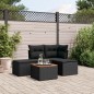 vidaXL 5-tlg. Garten-Sofagarnitur mit Kissen Schwarz Poly Rattan vidaXL 5-tlg. Garten-Sofagarnitur mit Kissen Schwarz Poly Rattan
