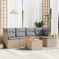 vidaXL 6-tlg. Garten-Sofagarnitur mit Kissen Beige Poly Rattan vidaXL 6-tlg. Garten-Sofagarnitur mit Kissen Beige Poly Rattan