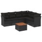 vidaXL 7-tlg. Garten-Sofagarnitur mit Kissen Schwarz Poly Rattan vidaXL 7-tlg. Garten-Sofagarnitur mit Kissen Schwarz Poly Rattan