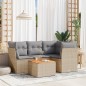 vidaXL 5-tlg. Garten-Sofagarnitur mit Kissen Beige Poly Rattan vidaXL 5-tlg. Garten-Sofagarnitur mit Kissen Beige Poly Rattan
