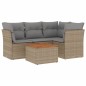 vidaXL 5-tlg. Garten-Sofagarnitur mit Kissen Beige Poly Rattan vidaXL 5-tlg. Garten-Sofagarnitur mit Kissen Beige Poly Rattan