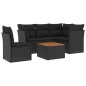 vidaXL 6-tlg. Garten-Sofagarnitur mit Kissen Schwarz Poly Rattan vidaXL 6-tlg. Garten-Sofagarnitur mit Kissen Schwarz Poly Rattan