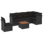 vidaXL 7-tlg. Garten-Sofagarnitur mit Kissen Schwarz Poly Rattan vidaXL 7-tlg. Garten-Sofagarnitur mit Kissen Schwarz Poly Rattan