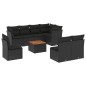 vidaXL 9-tlg. Garten-Sofagarnitur mit Kissen Schwarz Poly Rattan vidaXL 9-tlg. Garten-Sofagarnitur mit Kissen Schwarz Poly Rattan