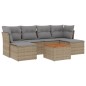 vidaXL 7-tlg. Garten-Sofagarnitur mit Kissen Beige Poly Rattan vidaXL 7-tlg. Garten-Sofagarnitur mit Kissen Beige Poly Rattan