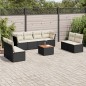 vidaXL 9-tlg. Garten-Sofagarnitur mit Kissen Schwarz Poly Rattan vidaXL 9-tlg. Garten-Sofagarnitur mit Kissen Schwarz Poly Rattan
