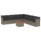vidaXL 10-tlg. Garten-Sofagarnitur mit Kissen Grau Poly Rattan vidaXL 10-tlg. Garten-Sofagarnitur mit Kissen Grau Poly Rattan