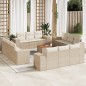 vidaXL 13-tlg. Garten-Sofagarnitur mit Kissen Beige Poly Rattan vidaXL 13-tlg. Garten-Sofagarnitur mit Kissen Beige Poly Rattan