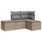 vidaXL 4-tlg. Garten-Sofagarnitur mit Kissen Beige Poly Rattan vidaXL 4-tlg. Garten-Sofagarnitur mit Kissen Beige Poly Rattan
