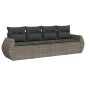 vidaXL 4-tlg. Garten-Sofagarnitur mit Kissen Grau Poly Rattan vidaXL 4-tlg. Garten-Sofagarnitur mit Kissen Grau Poly Rattan
