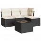 vidaXL 5-tlg. Garten-Sofagarnitur mit Kissen Schwarz Poly Rattan vidaXL 5-tlg. Garten-Sofagarnitur mit Kissen Schwarz Poly Rattan