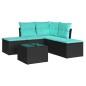 vidaXL 6-tlg. Garten-Sofagarnitur mit Kissen Schwarz Poly Rattan vidaXL 6-tlg. Garten-Sofagarnitur mit Kissen Schwarz Poly Rattan