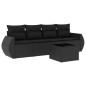 vidaXL 5-tlg. Garten-Sofagarnitur mit Kissen Schwarz Poly Rattan vidaXL 5-tlg. Garten-Sofagarnitur mit Kissen Schwarz Poly Rattan