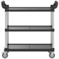 vidaXL Rollwagen mit 3 Etagen Schwarz 99x50x96 cm Aluminium vidaXL Rollwagen mit 3 Etagen Schwarz 99x50x96 cm Aluminium