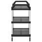 vidaXL Rollwagen mit 3 Etagen Schwarz 99x50x96 cm Aluminium vidaXL Rollwagen mit 3 Etagen Schwarz 99x50x96 cm Aluminium