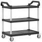 vidaXL Rollwagen mit 3 Etagen Schwarz 99x50x96 cm Aluminium vidaXL Rollwagen mit 3 Etagen Schwarz 99x50x96 cm Aluminium