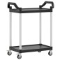 vidaXL Rollwagen mit 2 Etagen Schwarz 81x41x92 cm Aluminium vidaXL Rollwagen mit 2 Etagen Schwarz 81x41x92 cm Aluminium