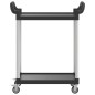 vidaXL Rollwagen mit 2 Etagen Schwarz 81x41x92 cm Aluminium vidaXL Rollwagen mit 2 Etagen Schwarz 81x41x92 cm Aluminium