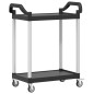 vidaXL Rollwagen mit 2 Etagen Schwarz 81x41x92 cm Aluminium vidaXL Rollwagen mit 2 Etagen Schwarz 81x41x92 cm Aluminium