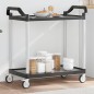 vidaXL Rollwagen mit 2 Etagen Schwarz 99x50x97 cm Aluminium vidaXL Rollwagen mit 2 Etagen Schwarz 99x50x97 cm Aluminium