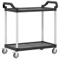 vidaXL Rollwagen mit 2 Etagen Schwarz 99x50x97 cm Aluminium vidaXL Rollwagen mit 2 Etagen Schwarz 99x50x97 cm Aluminium