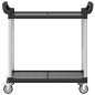 vidaXL Rollwagen mit 2 Etagen Schwarz 99x50x97 cm Aluminium vidaXL Rollwagen mit 2 Etagen Schwarz 99x50x97 cm Aluminium