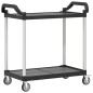 vidaXL Rollwagen mit 2 Etagen Schwarz 99x50x97 cm Aluminium vidaXL Rollwagen mit 2 Etagen Schwarz 99x50x97 cm Aluminium