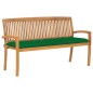vidaXL Stapelbare Gartenbank mit Auflage 159 cm Massivholz Teak vidaXL Stapelbare Gartenbank mit Auflage 159 cm Massivholz Teak