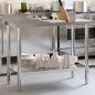 vidaXL Küchen-Arbeitstisch mit Aufkantung 110x55x93 cm Edelstahl vidaXL Küchen-Arbeitstisch mit Aufkantung 110x55x93 cm Edelstahl