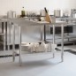 vidaXL Küchen-Arbeitstisch mit Aufkantung 110x55x93 cm Edelstahl vidaXL Küchen-Arbeitstisch mit Aufkantung 110x55x93 cm Edelstahl