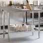 vidaXL Küchen-Arbeitstisch mit Aufkantung 110x55x93 cm Edelstahl vidaXL Küchen-Arbeitstisch mit Aufkantung 110x55x93 cm Edelstahl